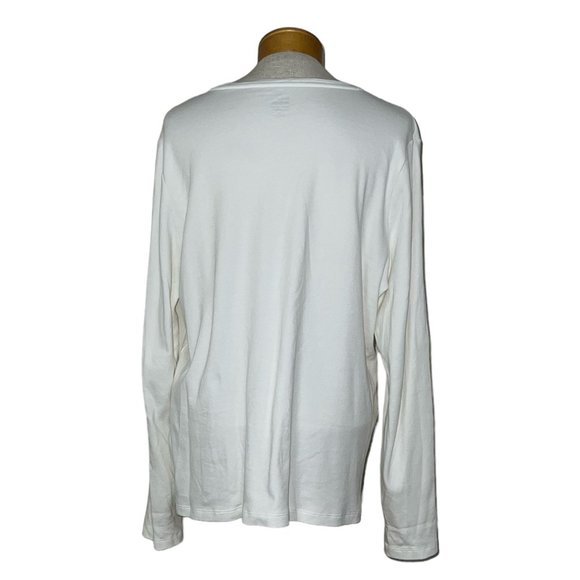 Kim Rogers - Women's Size XL Solid White Blouse - Long Sleeves Round Neckline - Picture 12 of 14